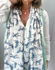 Leopard Scarf XL | Dusty Blue - Bombaby
