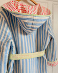 Luxury Quilted Dressing Gown | Cornflower Blue Stripe - Bombaby