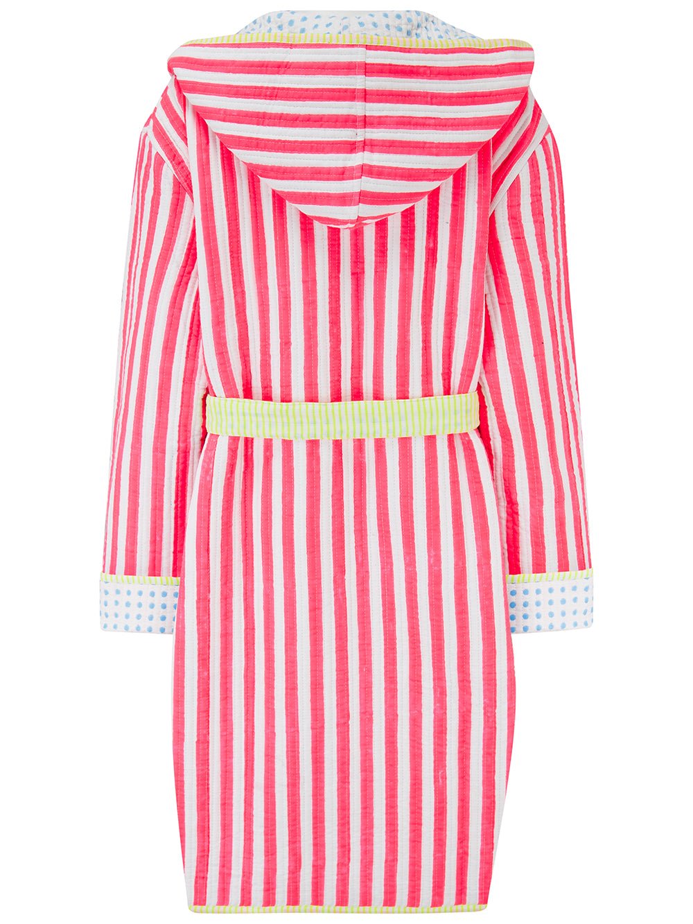 Luxury Quilted Dressing Gown | Neon Pink Stripe - Bombaby