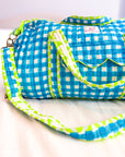 Malibu Blue Check | Quilted Weekend Bag - Bombaby