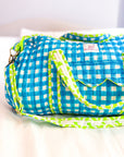 Malibu Blue Check | Quilted Weekend Bag - Bombaby