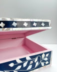 Midnight Blue | Large Mother of Pearl Jewellery Box - Bombaby
