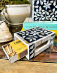 Mother of Pearl Match Box Holder | Midnight Navy - Bombaby