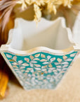 Mother of Pearl Waste Paper Bin | Jewelled Aqua - Bombaby