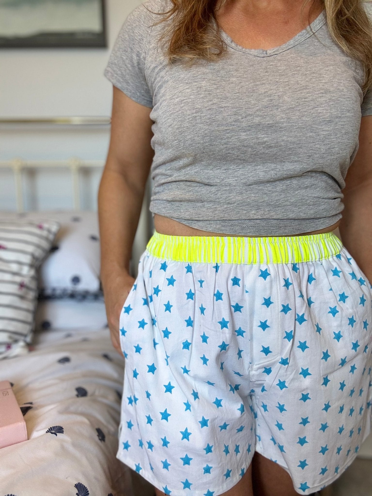 Organic Cotton Boxer Shorts | Blue Stars - Bombaby