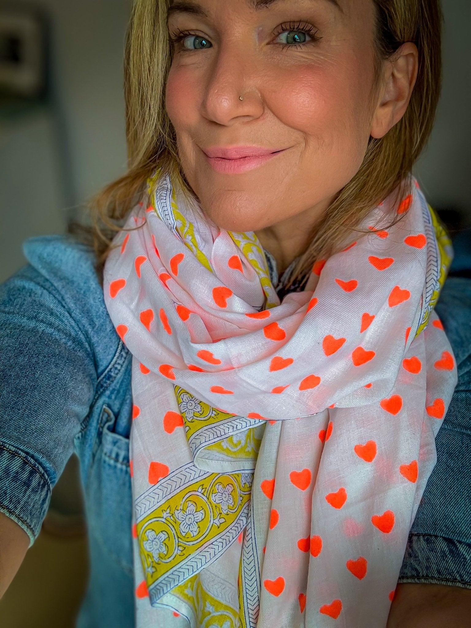 Oversized Handprinted Scarf | Clementine Crush - Bombaby