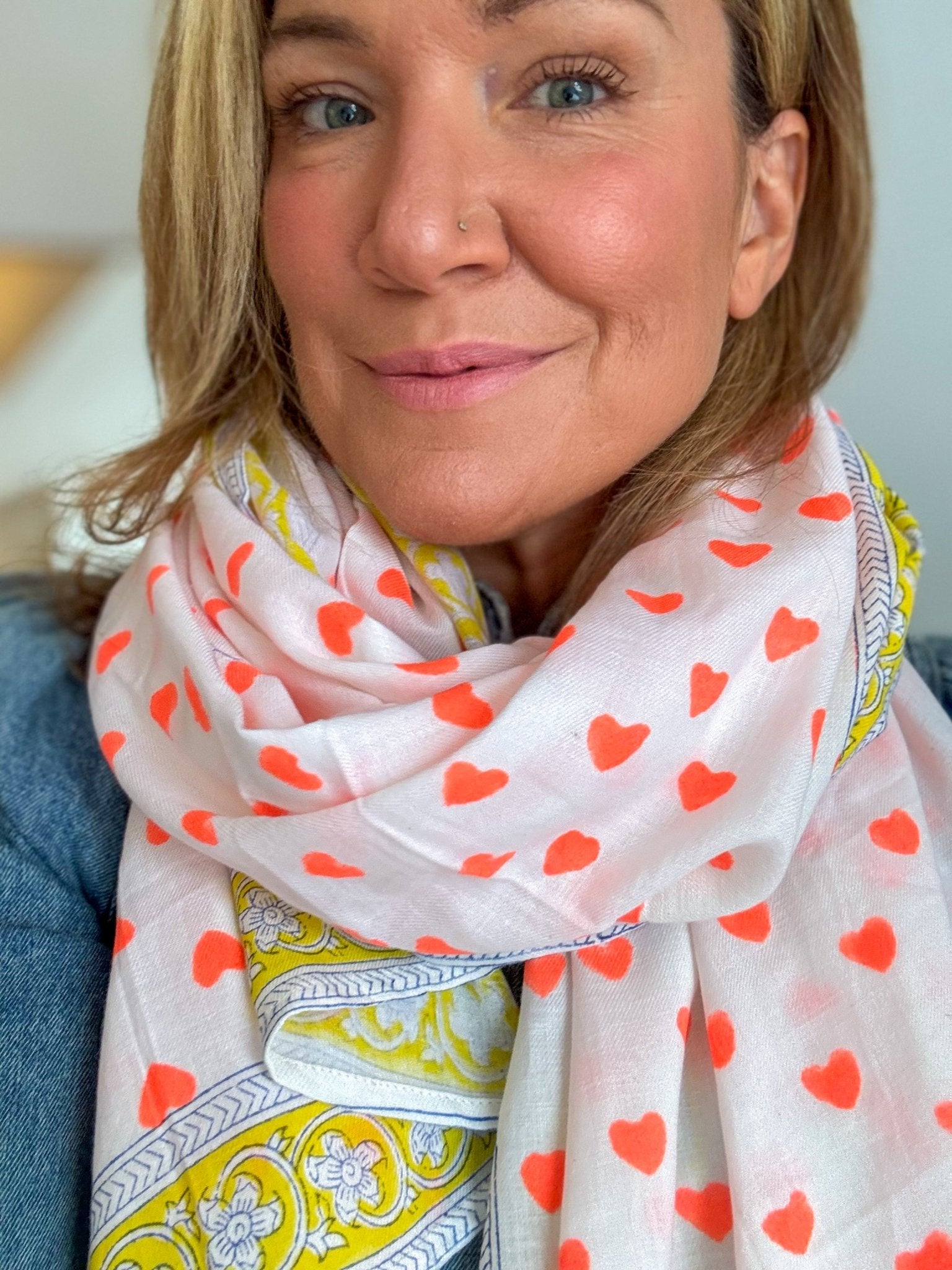 Oversized Handprinted Scarf | Clementine Crush - Bombaby