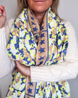 Oversized Handprinted Scarf | Neon Storm - Bombaby