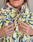 Oversized Handprinted Scarf | Neon Storm - Bombaby