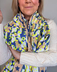 Oversized Handprinted Scarf | Neon Storm - Bombaby