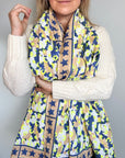 Oversized Handprinted Scarf | Neon Storm - Bombaby