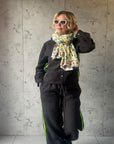 Oversized Handprinted Scarf | Neon Storm - Bombaby