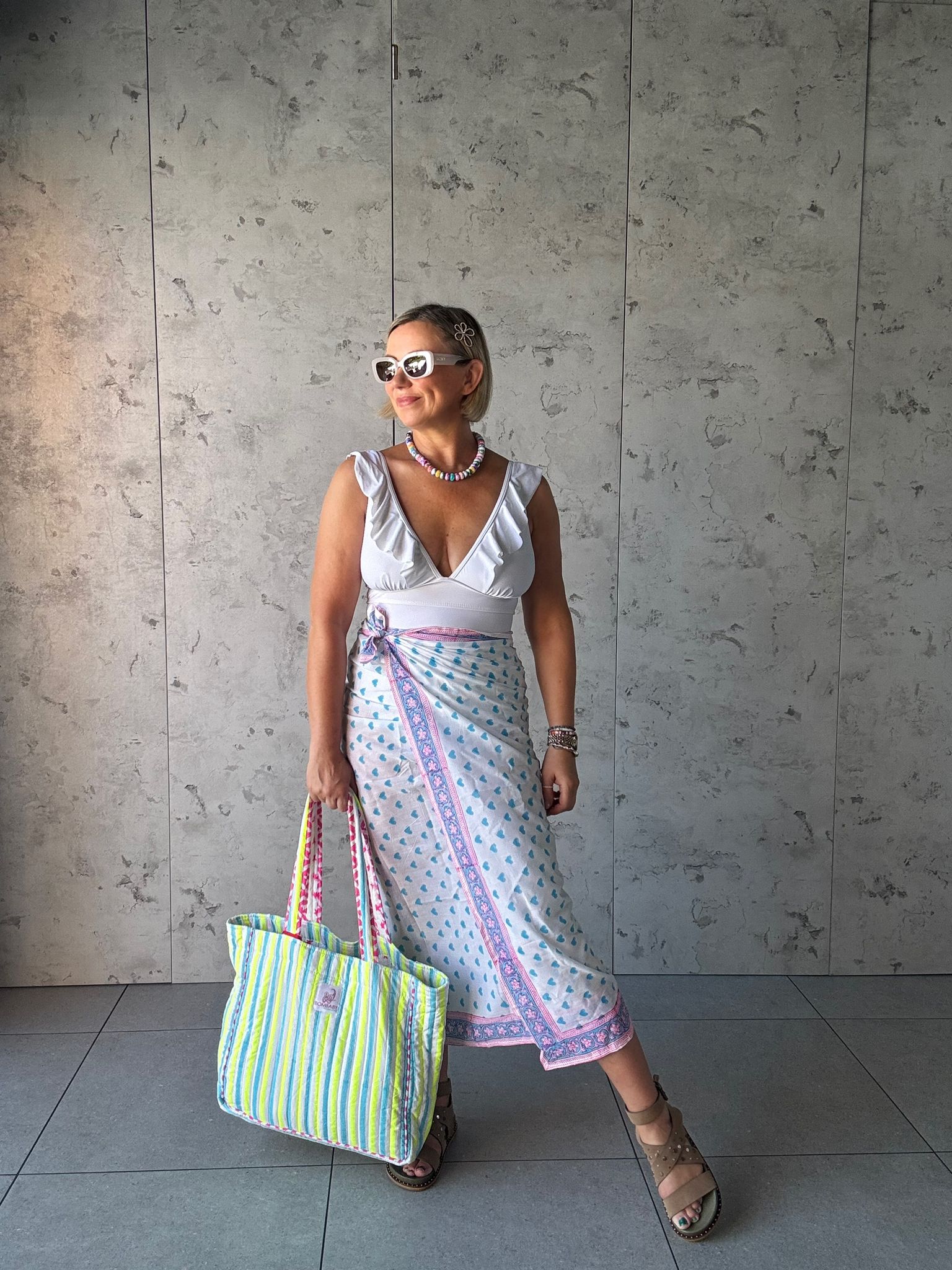 Oversized Handprinted Scarf | Ocean Dream - Bombaby