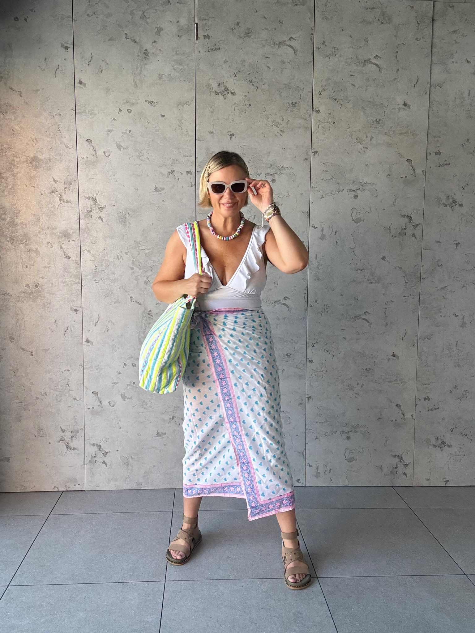 Oversized Handprinted Scarf | Ocean Dream - Bombaby