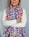 Oversized Handprinted Scarf | Pink Mirage - Bombaby