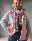 Oversized Handprinted Scarf | Pink Mirage - Bombaby