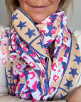 Oversized Handprinted Scarf | Pink Mirage - Bombaby