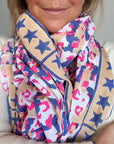 Oversized Handprinted Scarf | Pink Mirage - Bombaby