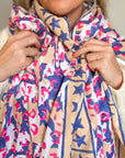Oversized Handprinted Scarf | Pink Mirage - Bombaby