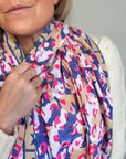 Oversized Handprinted Scarf | Pink Mirage - Bombaby
