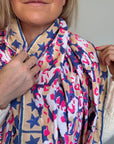 Oversized Handprinted Scarf | Pink Mirage - Bombaby