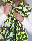 Oversized Handprinted Scarf | Rebel camo - Bombaby