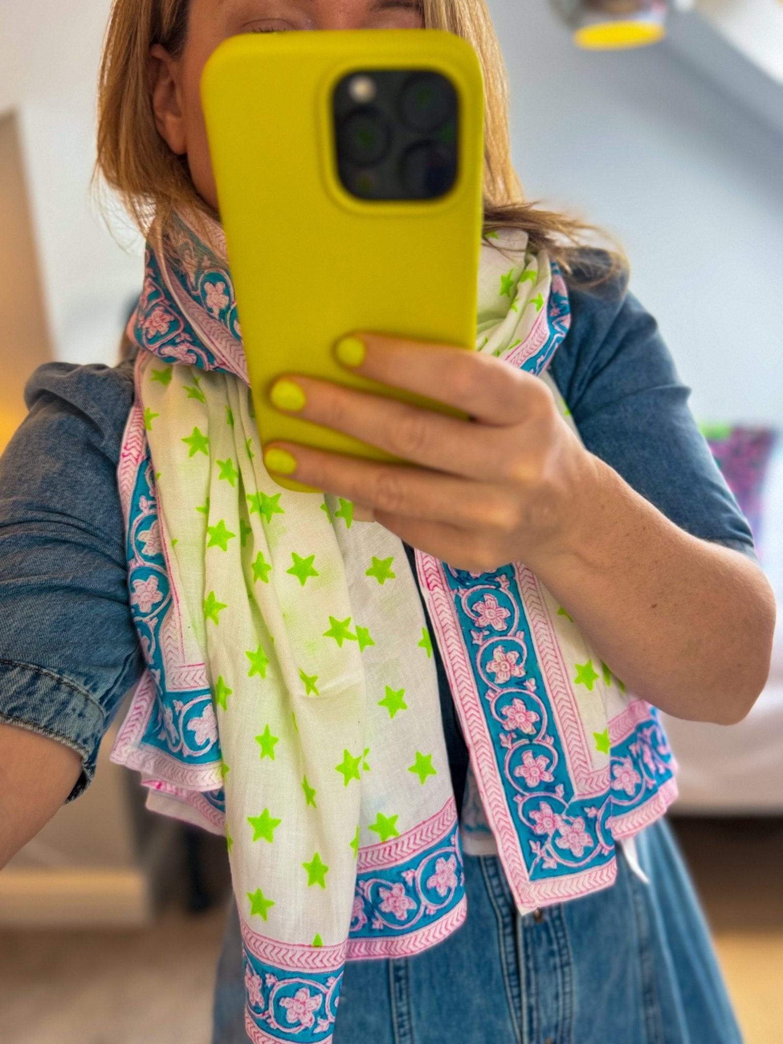 Oversized Handprinted Scarf | Starstruck - Bombaby