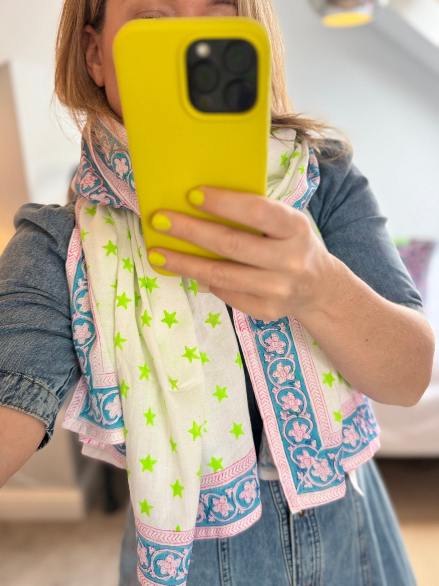 Oversized Handprinted Scarf | Starstruck - Bombaby