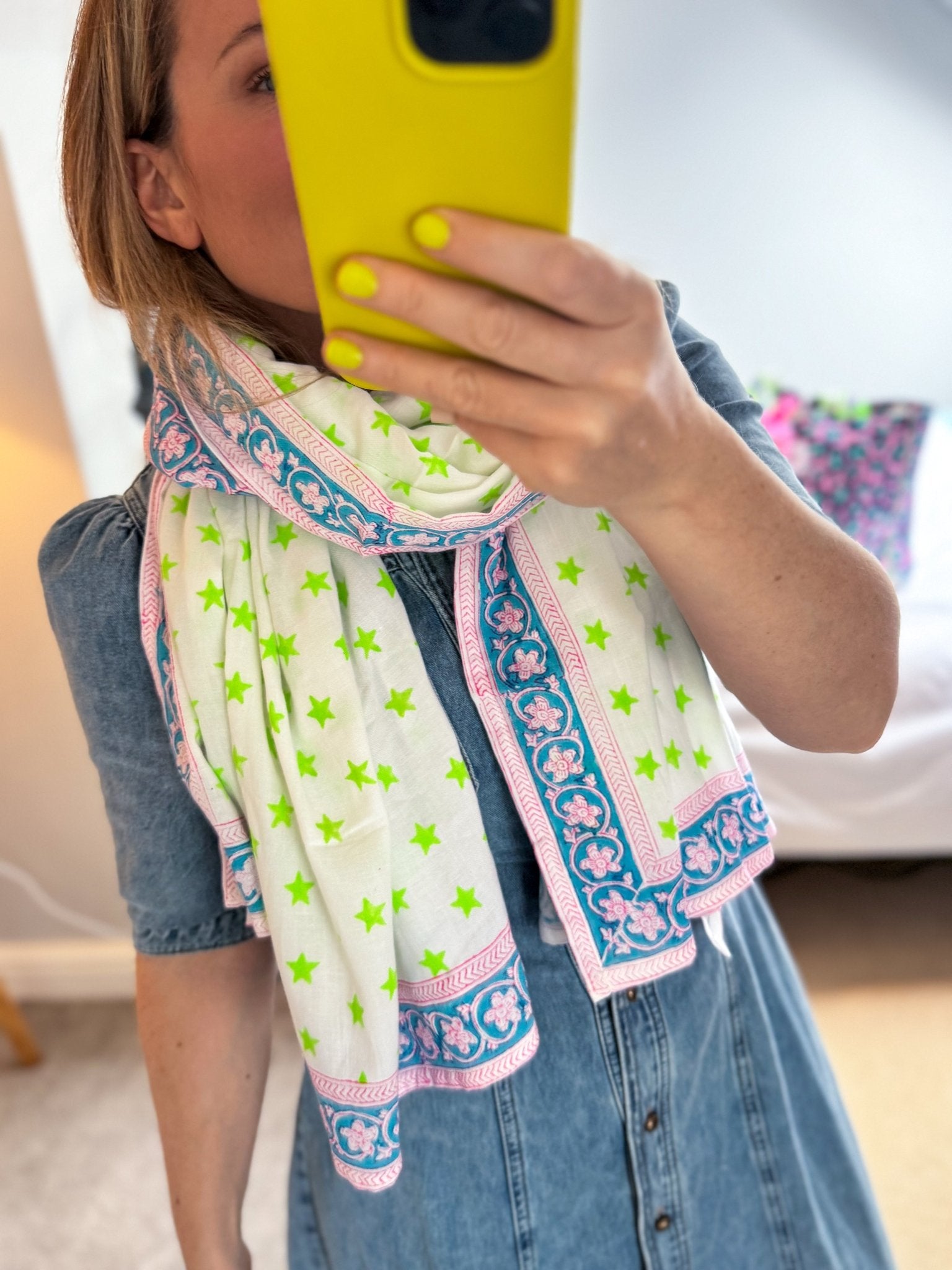 Oversized Handprinted Scarf | Starstruck - Bombaby
