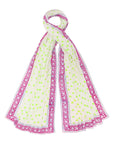 Oversized Handprinted Scarf | Wild Lime - Bombaby