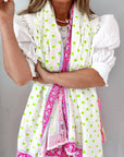 Oversized Handprinted Scarf | Wild Lime - Bombaby