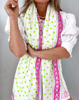 Oversized Handprinted Scarf | Wild Lime - Bombaby