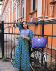 Oversized Quilted Tote Bag | Neon Pink Floral - Bombaby