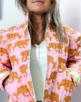 Quilted Jacket | Pink Tiger - Bombaby