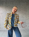 Quilted Jacket | Powder Blue Tiger - Bombaby