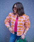 Quilted Jacket | Powder Pink Tiger - Bombaby