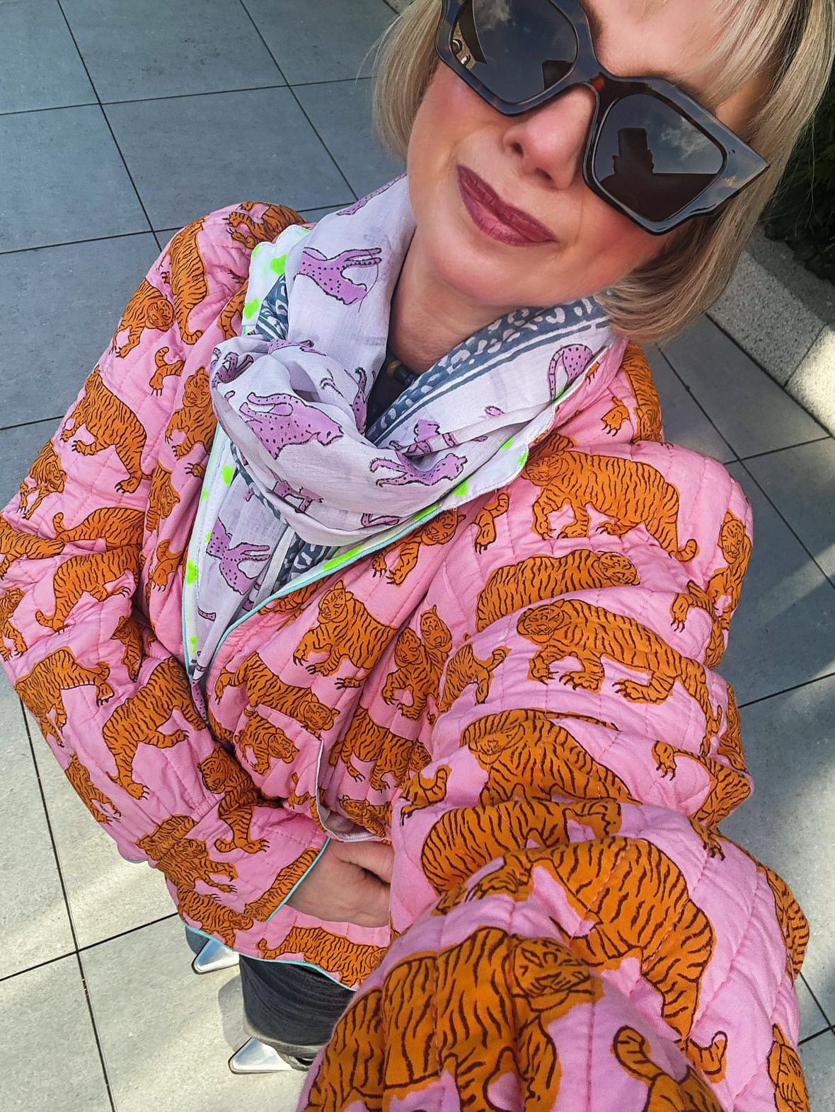 Quilted Jacket Powder Pink Tiger