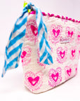 Quilted Make Up Bag | Scallop Heart - Bombaby
