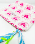 Quilted Make Up Bag | Scallop Heart - Bombaby