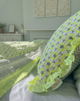 Quilted Ruffle Cushion | Malati in Neon - Bombaby
