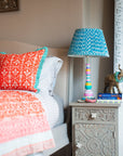 Quilted Ruffle Cushion | Palatial Coral - Bombaby