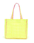 Quilted Tote Bag | Neon Check - Bombaby