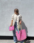 Quilted Tote Bag | Neon Pink - Bombaby