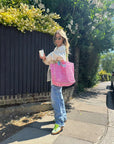 Quilted Tote Bag | Neon Pink - Bombaby