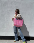 Quilted Tote Bag | Neon Pink - Bombaby