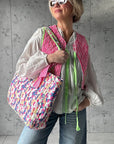 Quilted Tote Bag | Pink Mirage - Bombaby