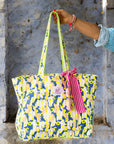Quilted Tote Bag | Rebel Camo (Neon Storm) - Bombaby