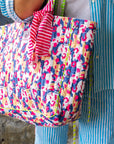 Quilted Tote Bag | Rebel Camo (Pink Mirage) - Bombaby