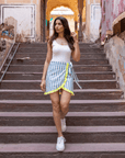 Ruffle Wrap Mini Skirt | Mykonos Blue PRE ORDER - Bombaby
