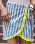 Ruffle Wrap Mini Skirt | Mykonos Blue PRE ORDER - Bombaby